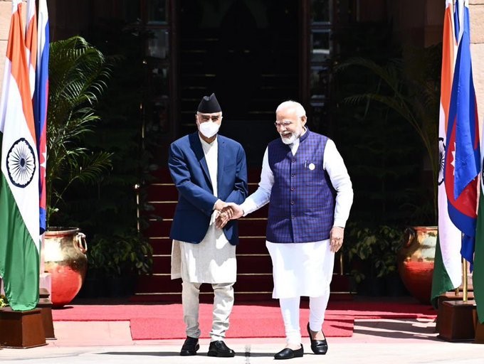 PM Modi and Sher Bahadur Deuba-Prime Minister of Nepal and President of Nepali Congress