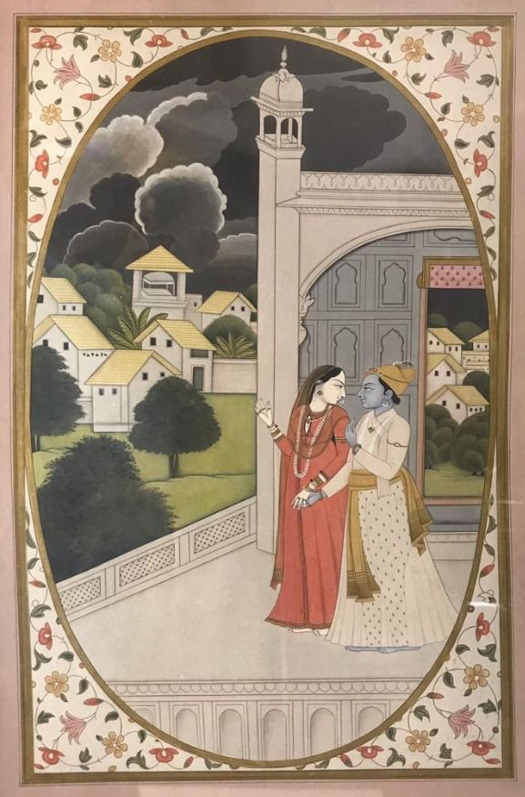 Traditional Pahari School miniature painting from Himachal Pradesh - हिमाचल प्रदेश की पारंपरिक पहाड़ी स्कूल लघु चित्रकला